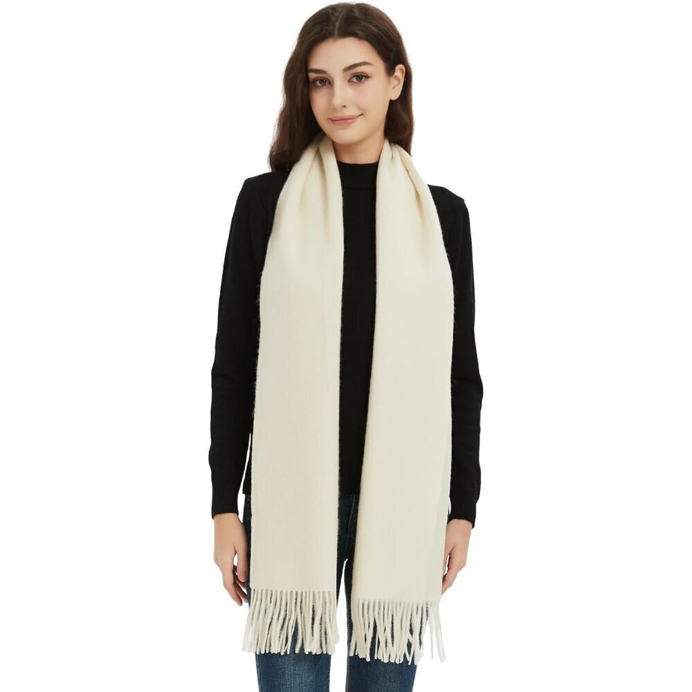 Wool Scarf Soft Warm Winter Wraps for Women Unisex Classic Tasseled